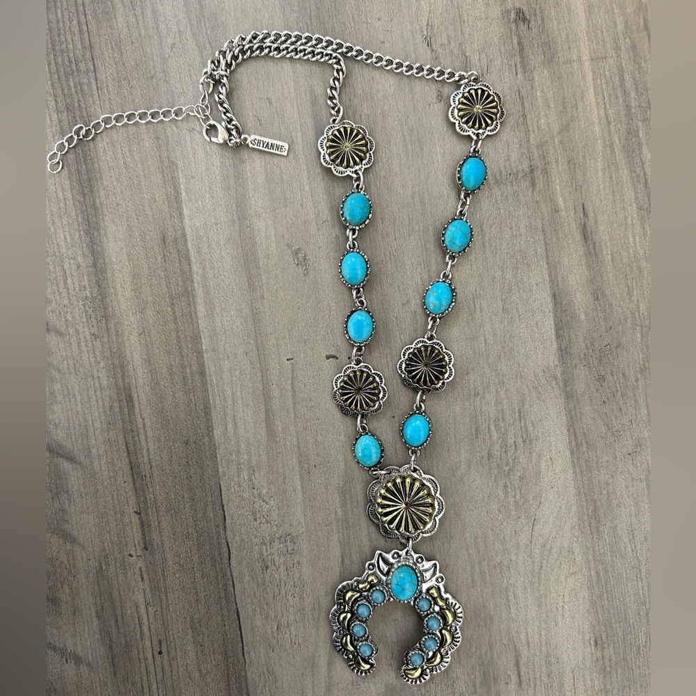 Shyanne Concho style turquoise necklace
